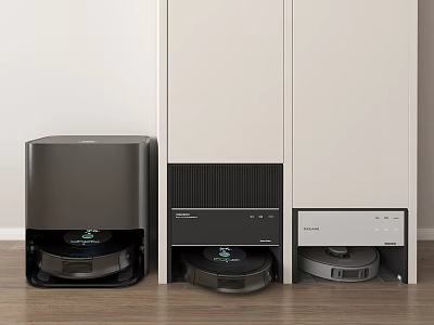 Smart Robotic Machines For Home Cleaning With Multiple Models And Charging Bases 3d model