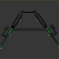 Black And Green Home Gym Fitness Machine With Arm Handles And Weight Plates