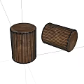 Musical Instruments Old Handmade Drums 3d model