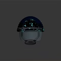 Stylish Blue Safety Helmet Featuring Glowing Pattern And Transparent Face Shield