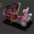 Futuristic White And Red Motorcycle Model With Streamlined Design And Display Base 3d model