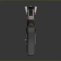Modern Tactical Shotgun With Orange White Black Finish And Spiral Ammunition Chain
