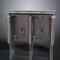 Outdoor Public Phone Booth Architectural Design With Metal Structure And Double Interfaces