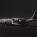 Airbus A400M Military Transport Aircraft With Four Propellers On Dark Background