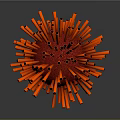Biological Organ Structure With Hair Like Red Spikes And Spherical Form