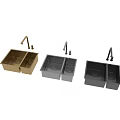 Golden Double Bowl Kitchen Sink With Matching Faucet For Modern Kitchen