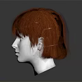 Human Mannequin Head With Short Red Hair And Braided Details
