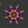 Red And Black Decorative Ship's Wheel As Home Living Decor Item