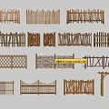 Different Styles of Wooden Fences With Lattice Arch And Woven Patterns