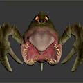 Fierce Green Creature With Large Red Eyes Sharp Teeth Open Mouth And Wings