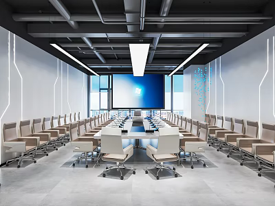 Modern Conference Room Conference Table and Chair Combination Conference Desk Office Desk Negotiation Table and Chair Reception Desk Office Chair 3d model