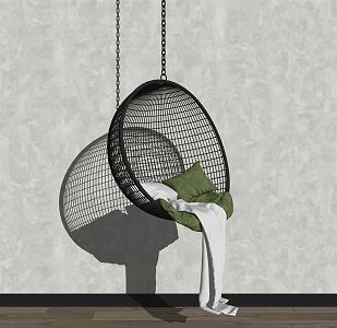 Modern Hanging Chair Rattan Hanging Chair 3d model