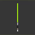 Green Lightsaber With Illuminated Green Blade And Metallic Hilt On Gray Background