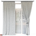 modern curtain curtains linen onco roman wabi sabi 3d model