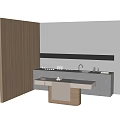 Modern Display Cabinet Cosmetics Counter Shelf Cosmetics Counter Cosmetics Combination Display Table Faucet 3d model