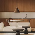 Retro sofa background wall 3d model