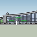 Modern Office Building Exterior Design With Parking Lot Greenery And Road Access