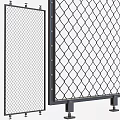 Modern barbed wire fence partition 3d model