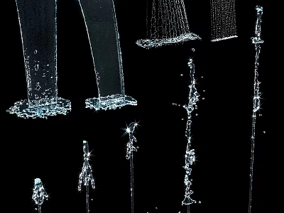 Garden Water Features With Various Water Jets And Splashing Effects For Outdoor Decor 3d model
