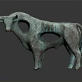 Vintage Bronze Bull Decorative Ornament Sculpture With Hollow Openwork Design For Home Interior