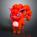 Red Nine Tailed Fox Game Movie Character With Fluffy Fur And White Chest