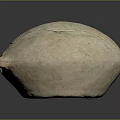 Handcrafted Stone Artifact Featuring Cracked Surface And Central Hole On Grey Background 3d model