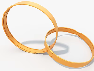 Orange Industrial Equipment Ring Components Designed For Heavy Machinery Applications 3d model