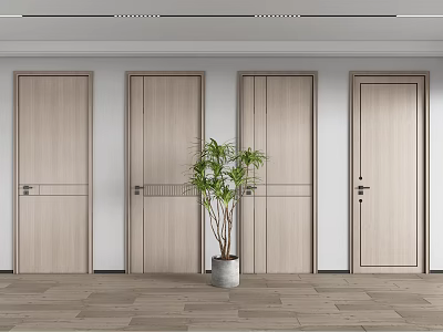 Modern swing door single door 3d model
