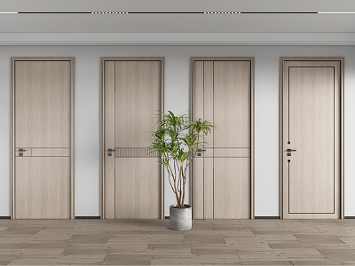 Modern swing door single door 3d model