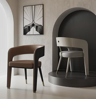 Modern Light Luxury Dining Chair Single Chair 3d model