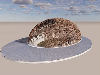 Modern Pavilion Rest Rattan Pavilion 3d model