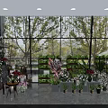 Bright Modern Flower Shop Interior With Fresh Bouquets Green Plants And Large Windows