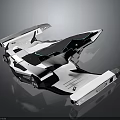 Futuristic Aerospace Spaceship Modern White Black Sleek Design With Advanced Cosmic Technology