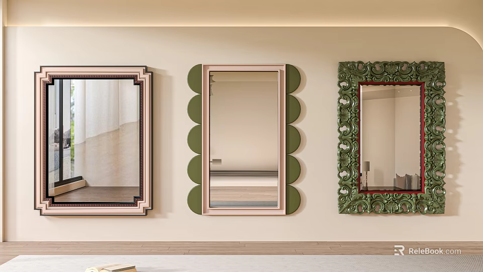 Decorative Wall Mounted Mirrors With Various Designs 3d model