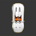 Silver Convertible Sports Car with Orange Seats and Sleek Aerodynamic Design