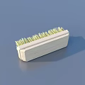 Household Cleaning Brush With Yellow Bristles And Wooden Handle For Home Use