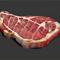 Fresh Raw Beef Steak With Red Marbling Texture On Black Background