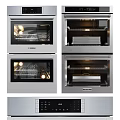 Modern Black Kitchen Ovens With Glass Doors And Control Panels