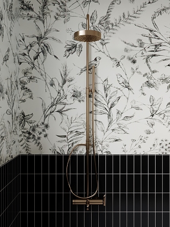 Vintage Bathroom Shower 3d model