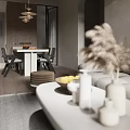 Modern Bright Open Living And Dining Room Interior Design With Large Floor To Ceiling Windows