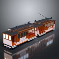 Vintage Tram Featuring Classic Design And Exterior 3d model