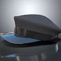 Dark Classic Hat With Shiny Brim And Smooth Fabric On Plain Background 3d model
