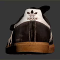 Adidas Samba Classic Casual Footwear Brown With White Stripes And Orange Sole