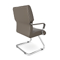 Modern Office Chair Leisure Chair Work Chair Leather Chair Soft Chair brown Seat Metal Support Legs 3d model