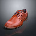 Brown Leather Lace up Dress Shoes With Smooth Upper And Dark Sole Design