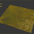 Detailed Terrain Satellite View Showing Green Vegetation Brown Land And Blue Water Bodies