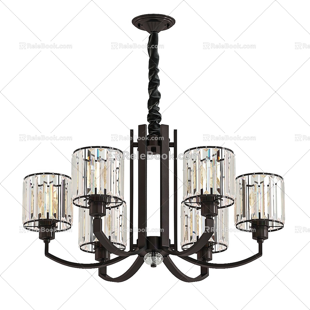 Black cylindrical chandelier luminaire model