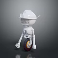 Industrial Robot Single Wheel Robot Double Wheel Robot Assistant Small Robot 3d model