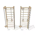 Outdoor Play Equipment Wooden Climbing Frame With Chains Rings And Pedals