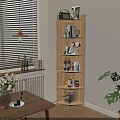 Wooden Corner Bookshelf With Multiple Shelves Books And Decor Items